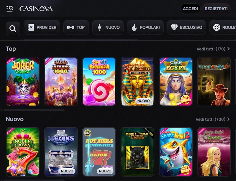 Giochi di Casinova Casino Italia